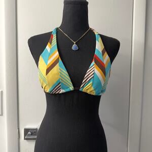 Blue and yellow retro bikini